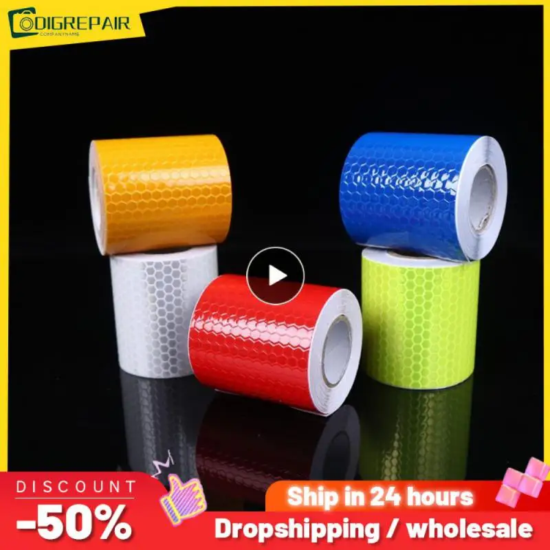 

1PCS 5cmx3m Cinta Reflectante Reflective fabric Reflector Reflex Adhesiva Auto Car Film Crystal Honeycomb 30 mm