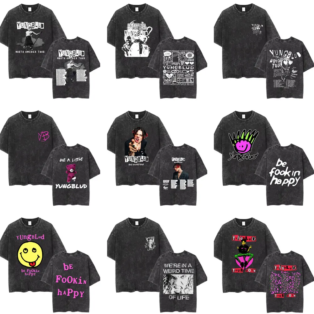 Yungblud 【 Life On Mars Tour Vintage T-Shirt Womens 】 ファッション レディースファッション トップス Tシャツ カットソー Yungblud Unisex T-Shirt: Life on Mars (Back Print) by Yungblud