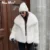 Chic Street Furry Collar Faux Fur Coat Women  Winter Hot Girls Snow White Mountain Fashion Fluffy Fox Fur Jacket