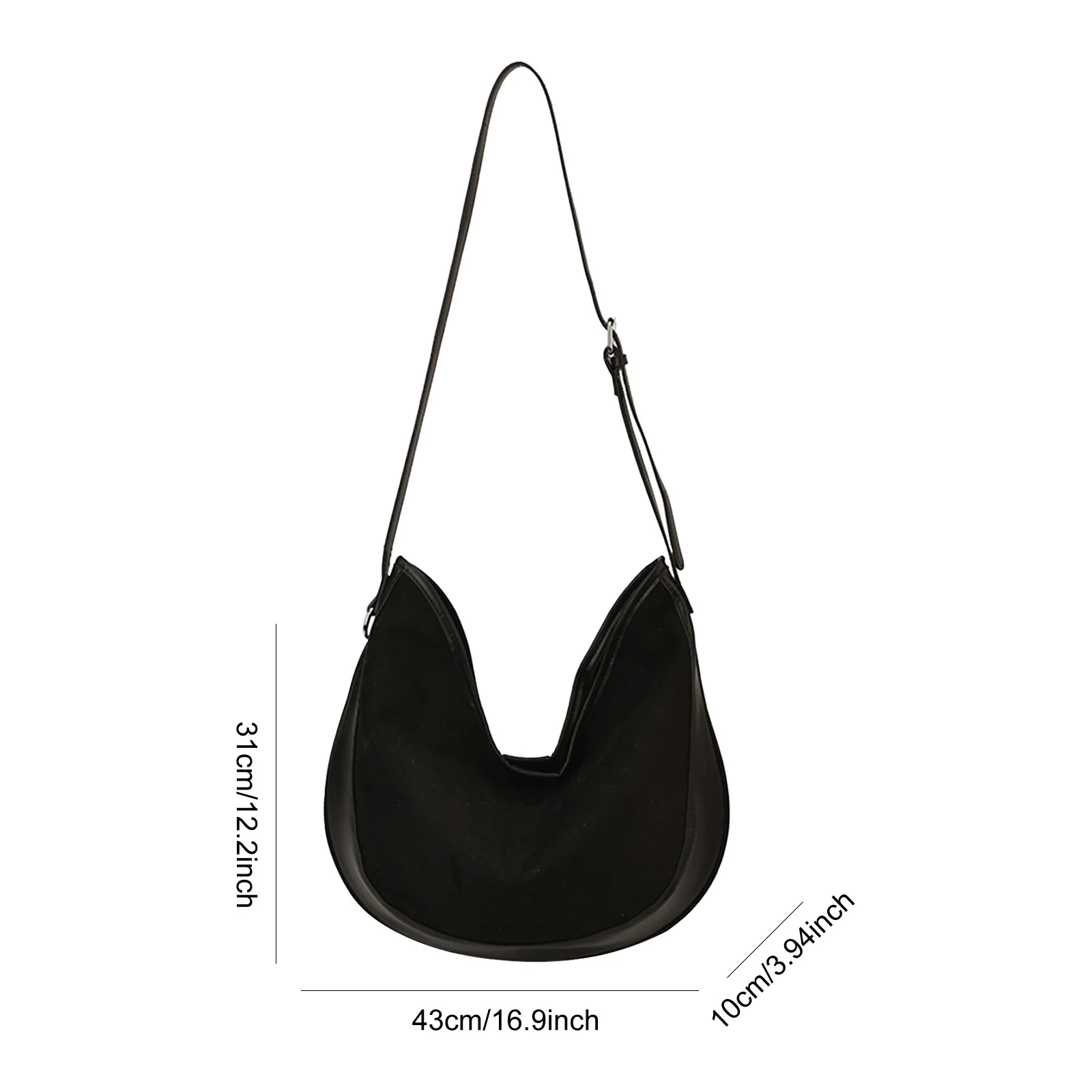 Crescent Bag Slouchy Tote Purses Solid Color PU Leather Slouchy Shoulder Bag for Women Work Shopping and Everyday Use