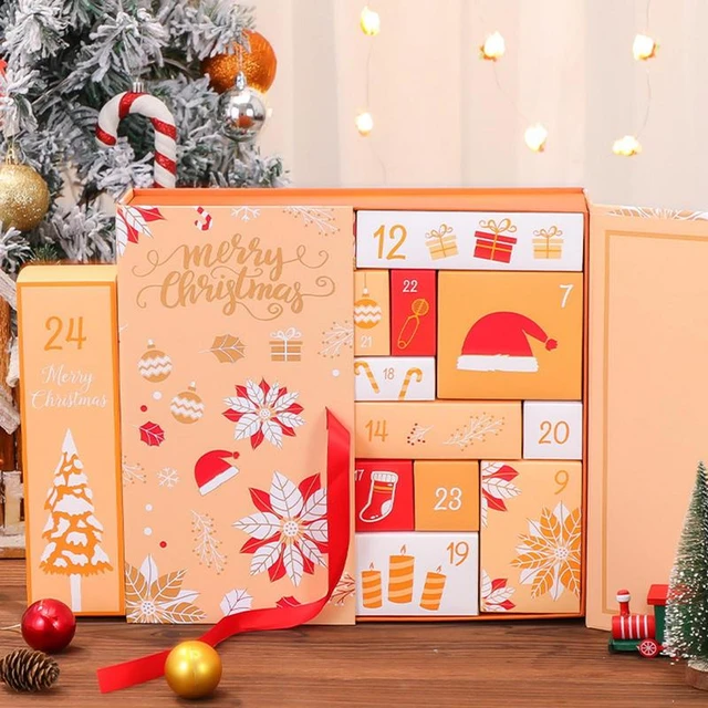 24pcs Advent Calendar Box Empty Display Case Christmas Advent Calendar with  24 Large Drawers Holiday Decoration for Kid - AliExpress