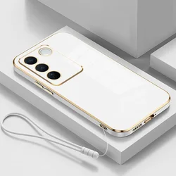 Bling Soft Shockproof Square Plating Phone Case - Tecno Pova 3 (Gs6D White)