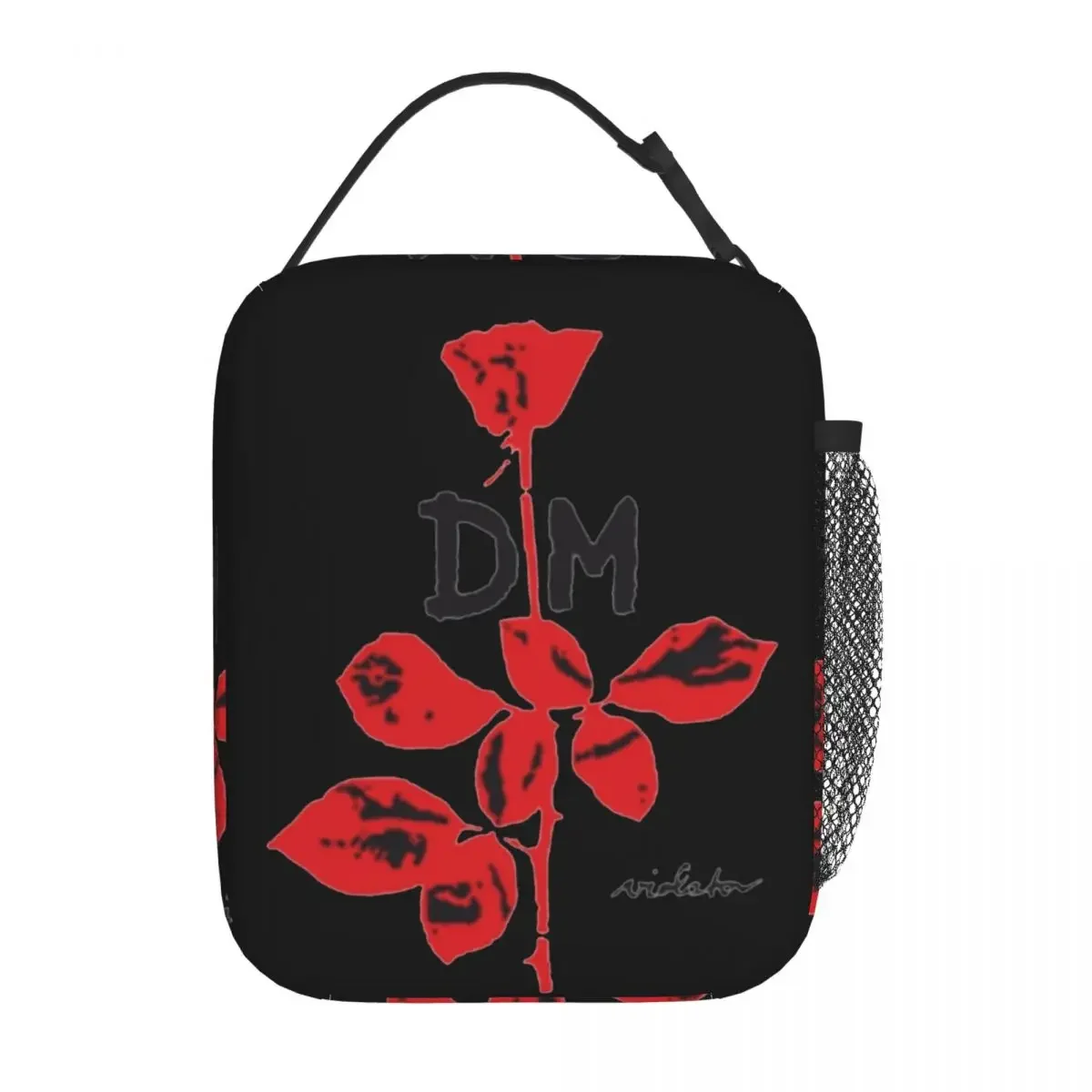 

Depeches Fashion Red Rose Insulated Lunch Bag Music Food Container Bag Portable Hot Cooler Lunch Box for School Office