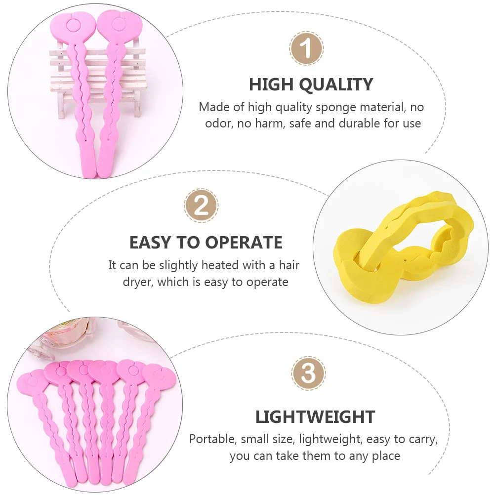 24 Pcs Sponge Curling Iron Foam Curlers Hair Rollers Setting Spray Sleeping Modeling Spiral Miss