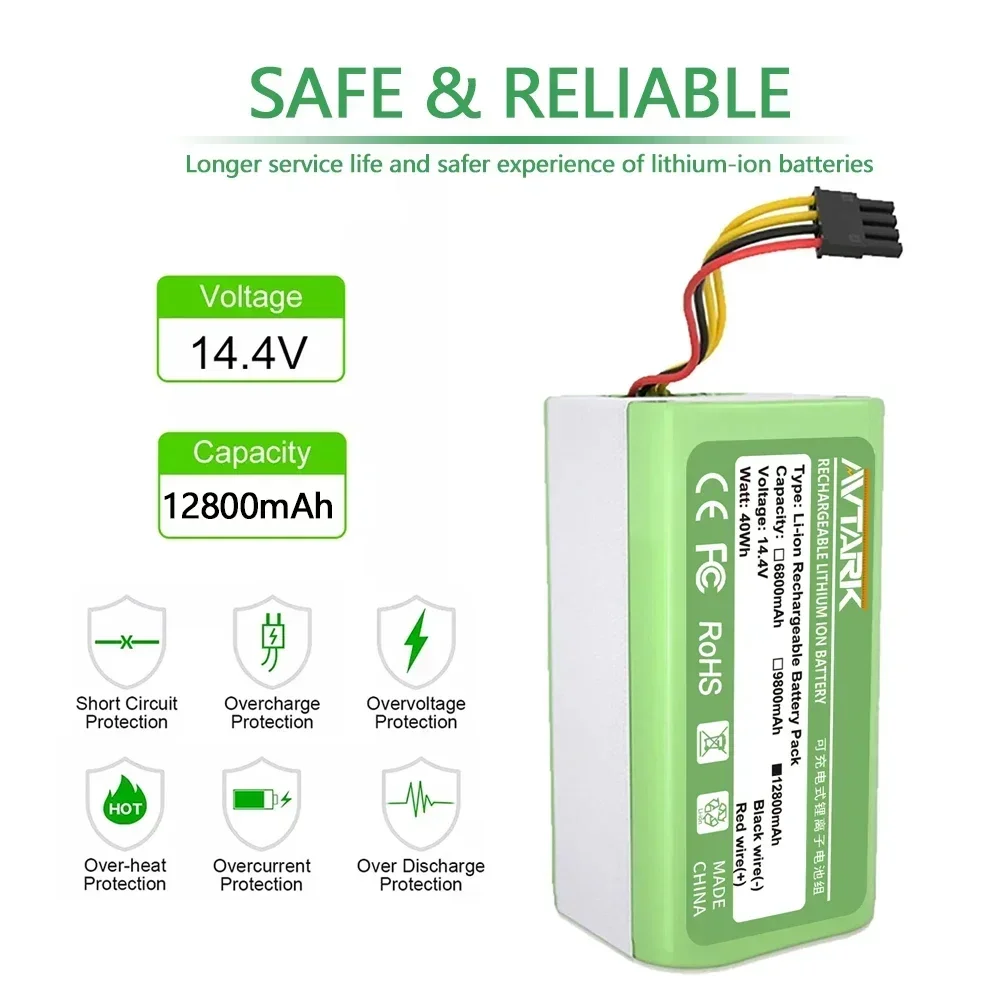 

14.4V 2600mAh Lithium-ion Battery For Cecotec Conga 1290 1390 1490 1590 Robot Vacuum Cleaner Battery Gutrend Echo 520