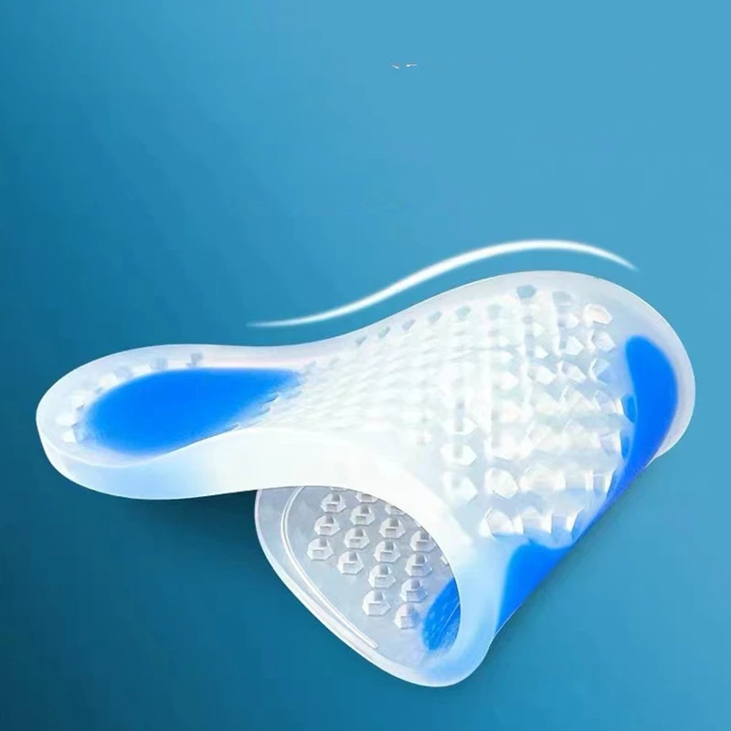 Silicone Gel Insole Heel Lifting Inserts Shoe Foot Care Protector Elastic Cushion Arch Support Running Insole EVA Soft Shoes Pad