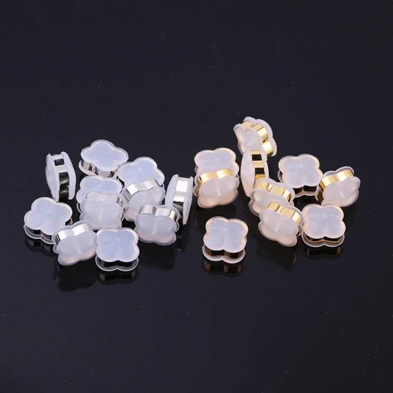 

10PCS Silicone Ear Ring Plugs Accessories DIY Earrings Supplies Ear Back Jewelry Findings Set Components Part for Girls 4XBF