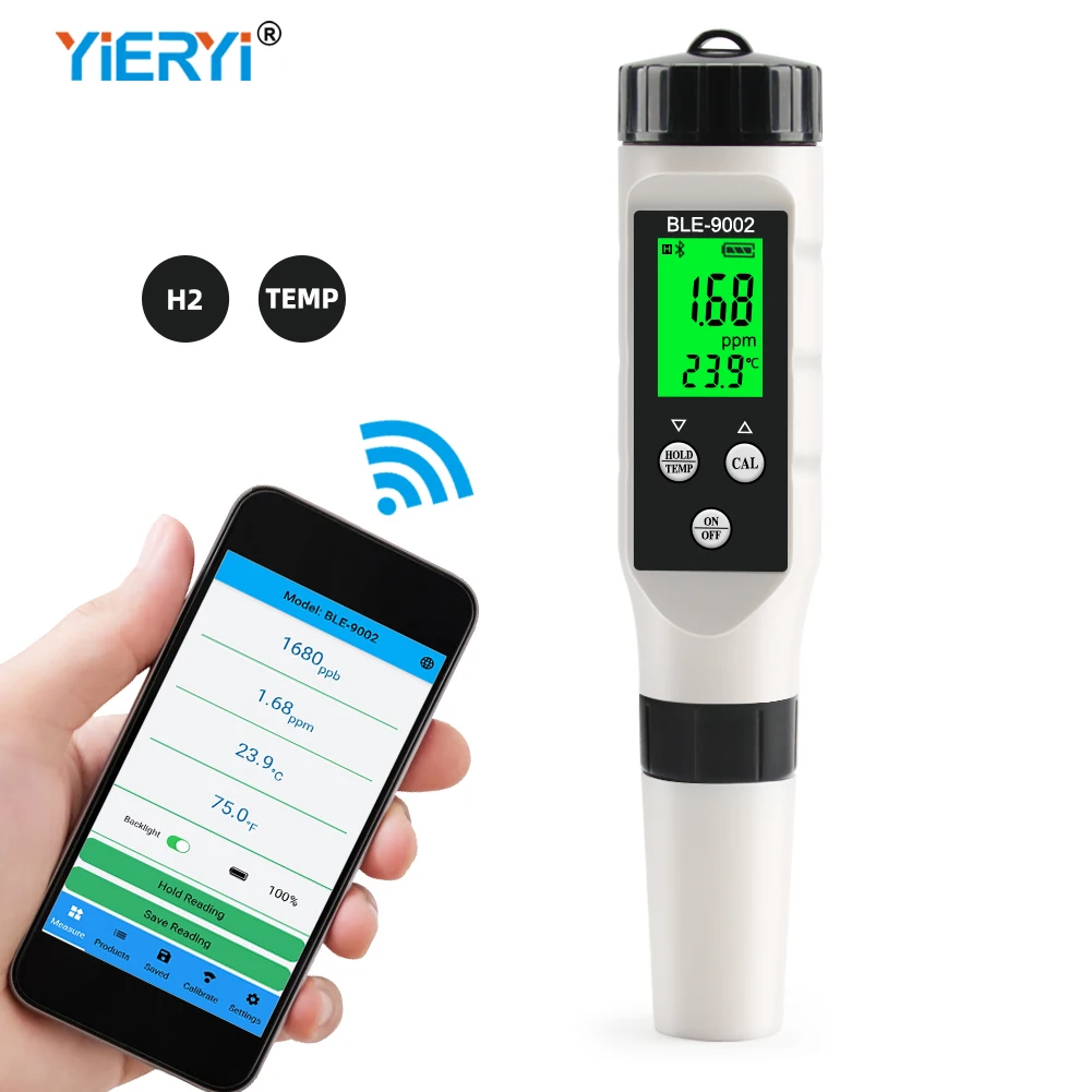 

Blue Tooth Temperature H2 Hydrogen-rich Meter Digital Drinking Water Quality Tester Smart Monitor Online Control for Laboratory