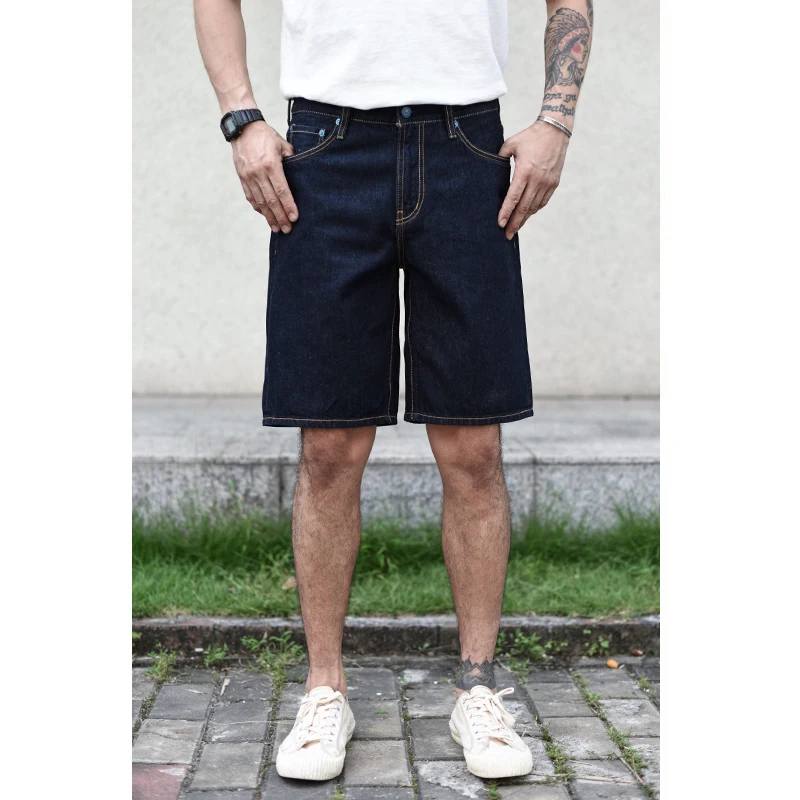 Sauce Zhan Men Jeans Summer Selvedge Denim Jeans Short One Wash Mans Short Loose Fit 10 OZ 2