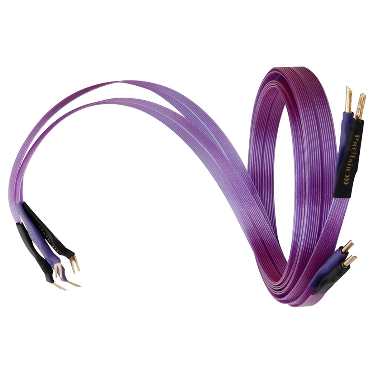 Hot sale HiFi OCC Speaker Cable Hi-End Pure Copper Belt with Serrated -Plated Banana Y Plugs Cable Speaker Amplifier