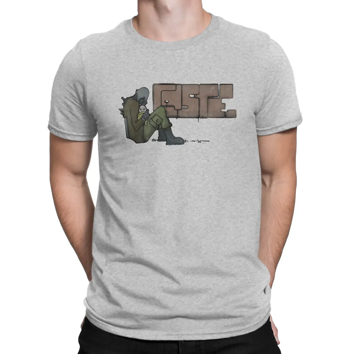 thumbnail image 1 of Camisetas de grafiti para hombre, de algodón, creativas, con cuello redondo, de Half Life, de manga corta, tallas 4XL y 5XL., 1 of 7