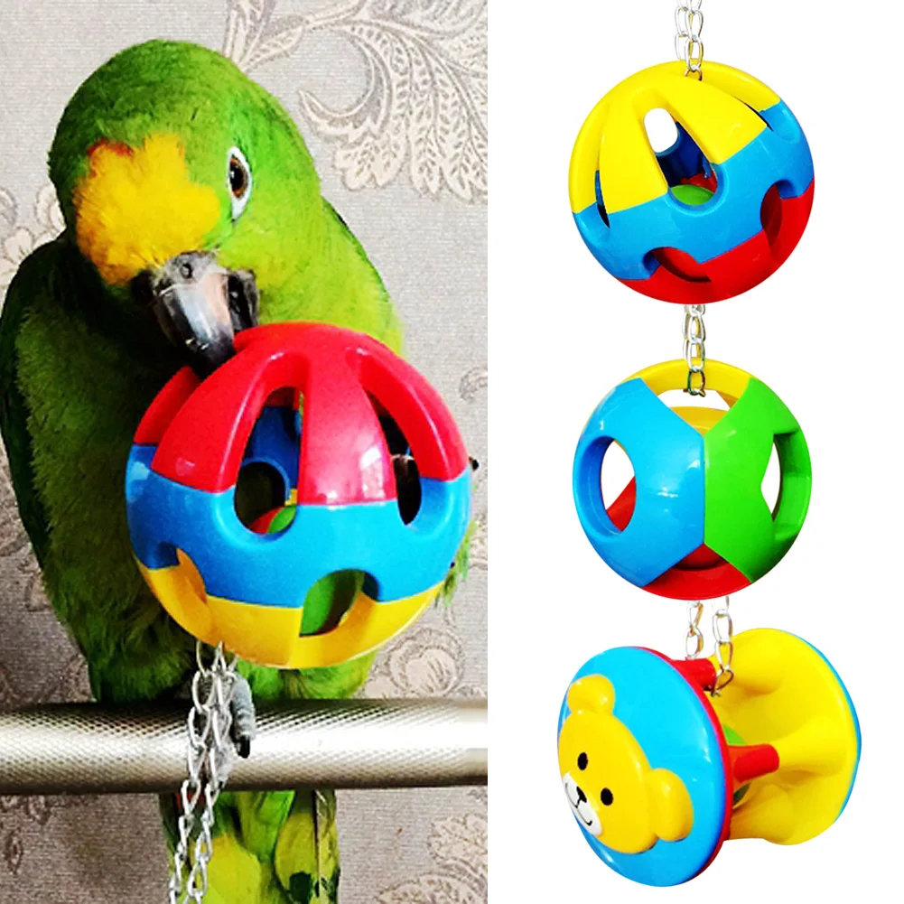 Parrot Chew Toy Ball Toys For Parrots Swing Cage Hanging Cockatiel brinquedos Birds Interactive Toy Bird Supplies parrot toy,bird toy,bird cage accessories