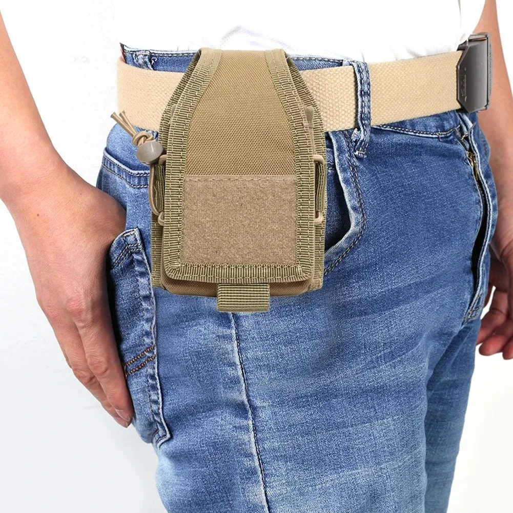MOLLE-Compatible Radio Pouch for Outdoor Use Walkie Talkie & Phone Holder Lightweight Waist Bag for Camping & Hiking