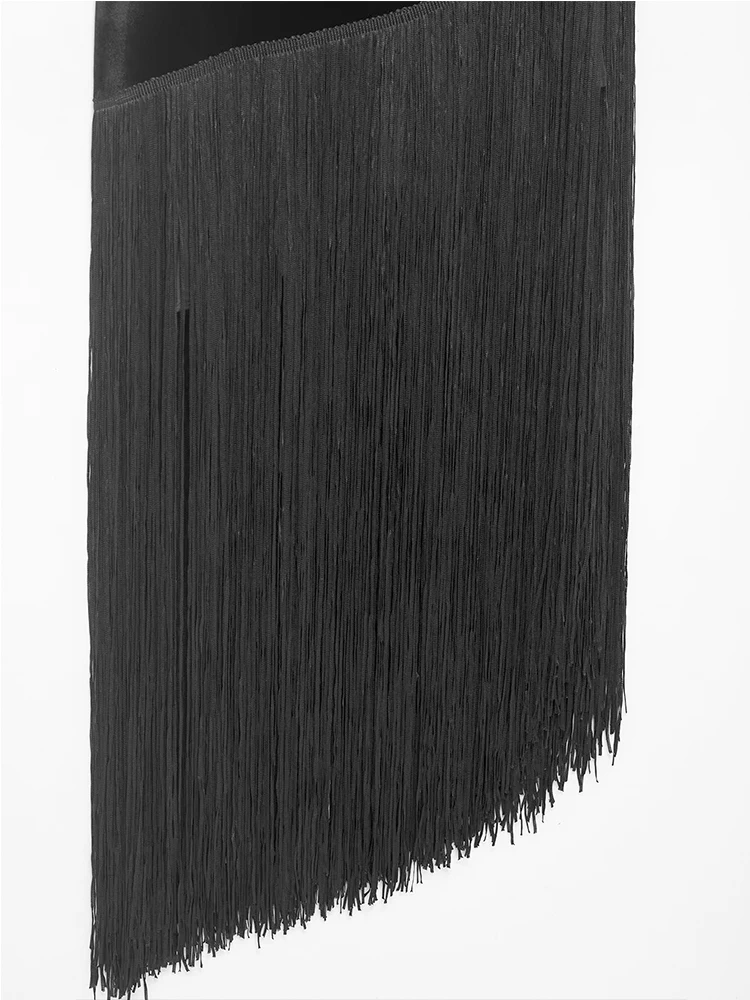 2026 New Women Tassel Splice Long Dress Sexy Solid Sleeveless Backless Slimming Maxi Dresses Female Elegant Party Dresses