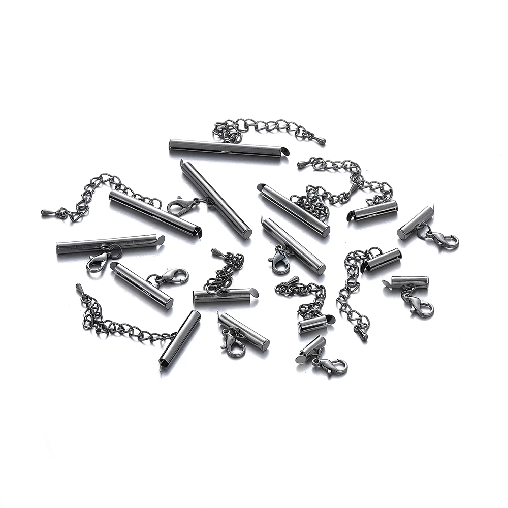 10-Piece Metal Bracelet End Connectors with Extending Lobster Clasps