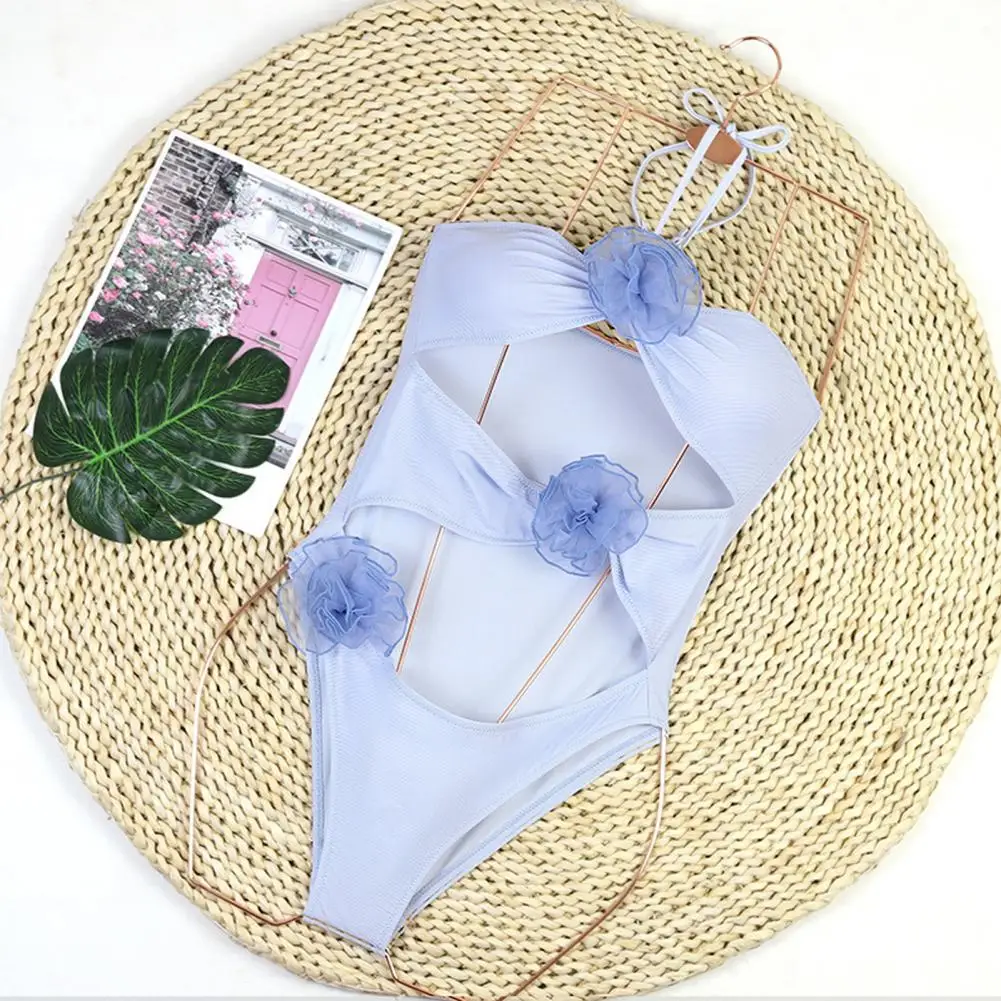 Women Sexy Monokini Women Monokini Swimsuit Stylish Women's Swimsuit Collection Sexy Halter One-piece Solid Luxury