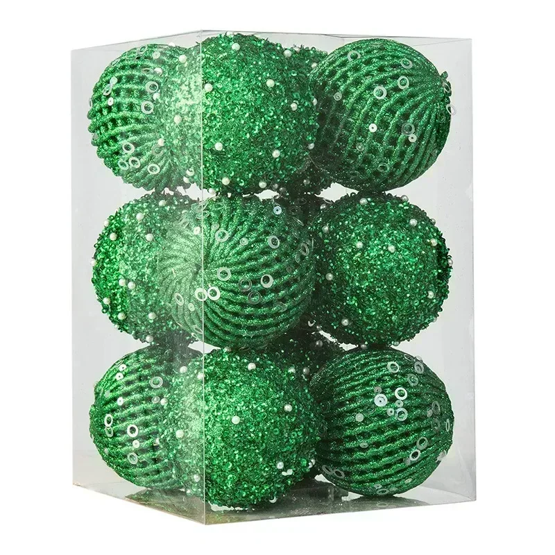 thumbnail image 1 of Adornos navideños de bolas de 10 cm, irrompibles, para árbol de Navidad, bodas, fiestas, vacaciones, 8 cm, 1 of 5