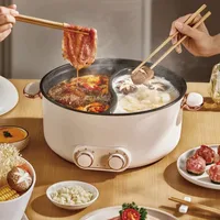 5L 6L Home Yuanyang Electric Hot Pot Electric Boiled Pan Large Capacity Double Soup Pots Non Stick Electric Frying Pan 2000W 1