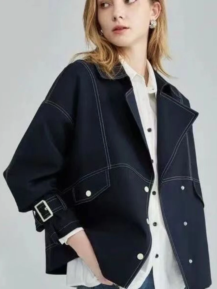 

2023 Spring Autumn New Denim Jacket Women Short Jackets Women Fashion Versatile Suit Collar Loose Top Female Coat Streetwear