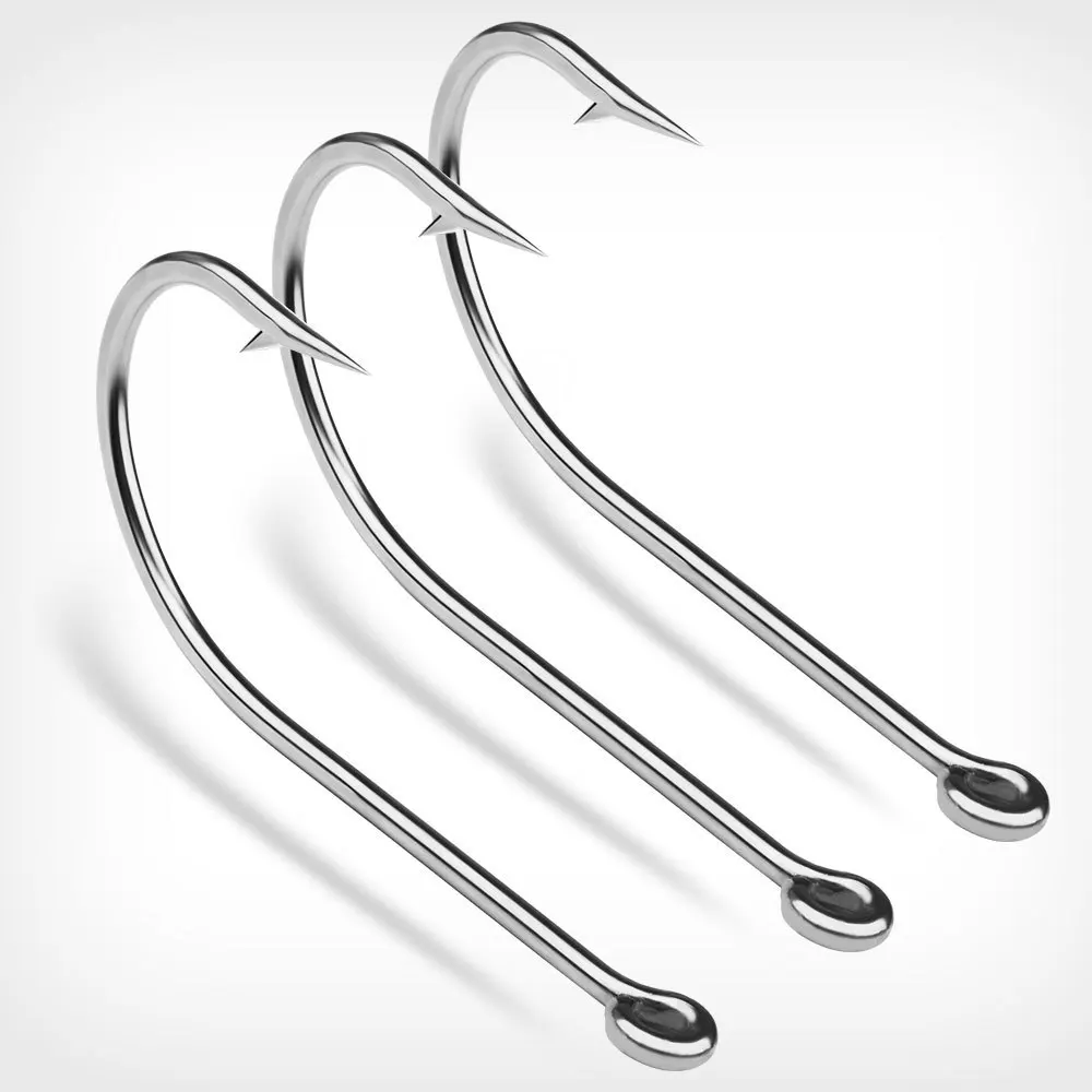 20 Teile/schachtel Angelhaken Seepferdchen Haken Große Haken mit Ring Lange Griff Haken Gerade Griff Haken mit Widerhaken Meer Angelhaken – Detail 5