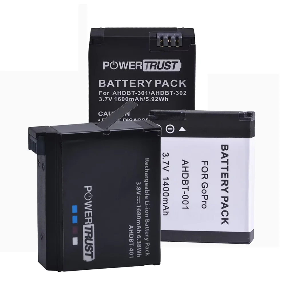 Rechargeable Battery for Gopro HERO4 Black/ Silver AHDBT-401, HERO3 3 ...