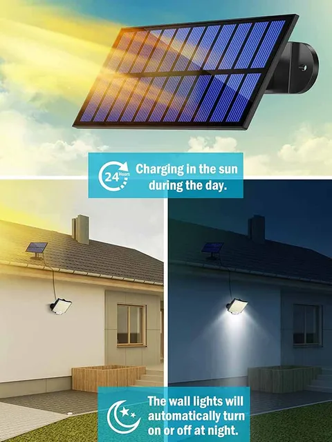 106LED Solar Light Outdoor Waterproof with Motion Sensor Floodlight Remote Control 3 Modes for Patio Garage Backyard 2