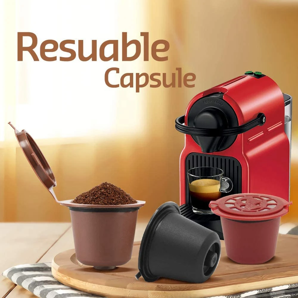 Refillable Reusable Espresso Capsule Nespresso Coffee Machine Reusable Capsule Refill Empty 3 Pcs reusable coffee capsules