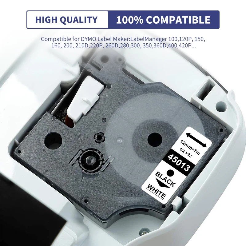 Plavetink 20 Pcs 45013 45010 Fita de Etiqueta d1 45013 Cartucho Compatível para Dymo Labelmanager Escritor Maker 280 160 260p 45012 45018 - Imagem 2