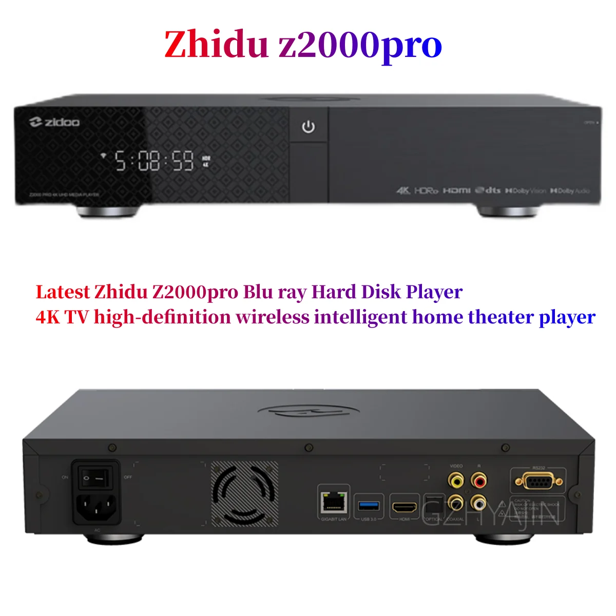 

Latest Zhidu Z2000pro Blu ray Hard Disk Player 4K TV HD Wireless Intelligent Home Theater Player