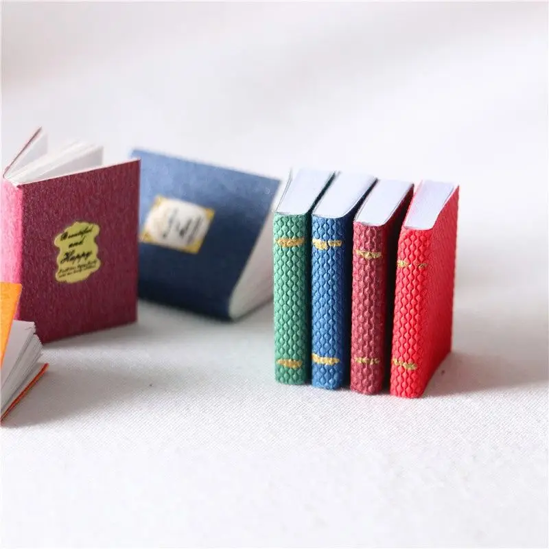 4pcs Dollhouse Miniature Mini Small Books Model Furniture Accessories Pretend Toy Dolls  Decoration Kid Gift 4