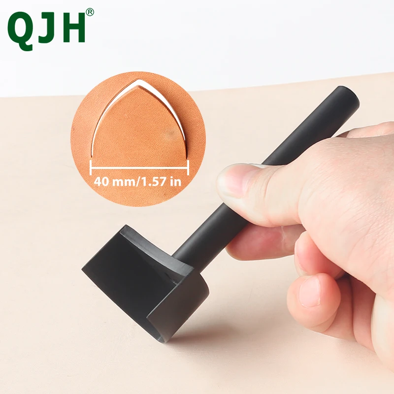 QJH 가죽 V 펀치 펀치 V 자형 가죽 공예 펀치 도구, 벨트 테일 도마 가죽 펀치 커터 도구 펀치 프로세서