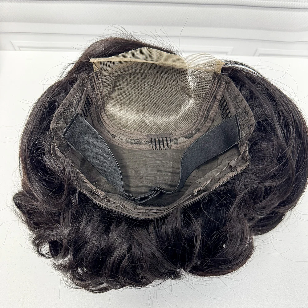 Full 300% Density C Part Straight Wig 5x5 Transparent Lace Double Drawn Pixie Straight Bob Human Hair Wigs For Black Women