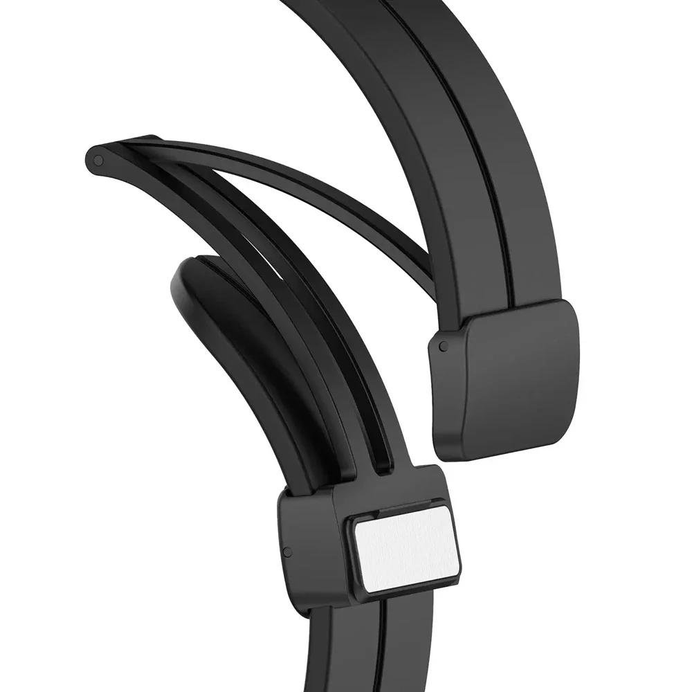 Magnetic Folding Buckle Silicone Strap Replacement Bracelet Watchband