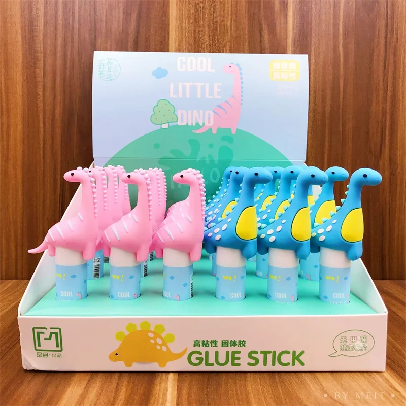 귀여운 팬더 공룡 솔리드 글루건 스틱, DIY 도구, 학생 수제 사무실 학교 용품, 24 개/로트