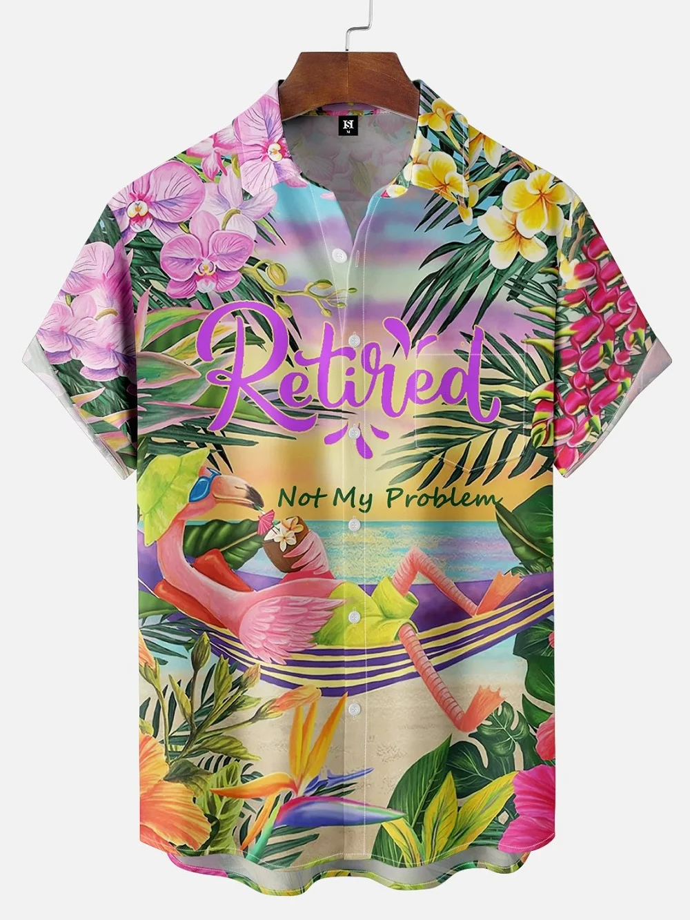 Tropical Colorful Tropical Jungle And Pineapple Pattern 3D Print Men's Short Sleeve Shirts For Men Fashion Hawaiian Shirt