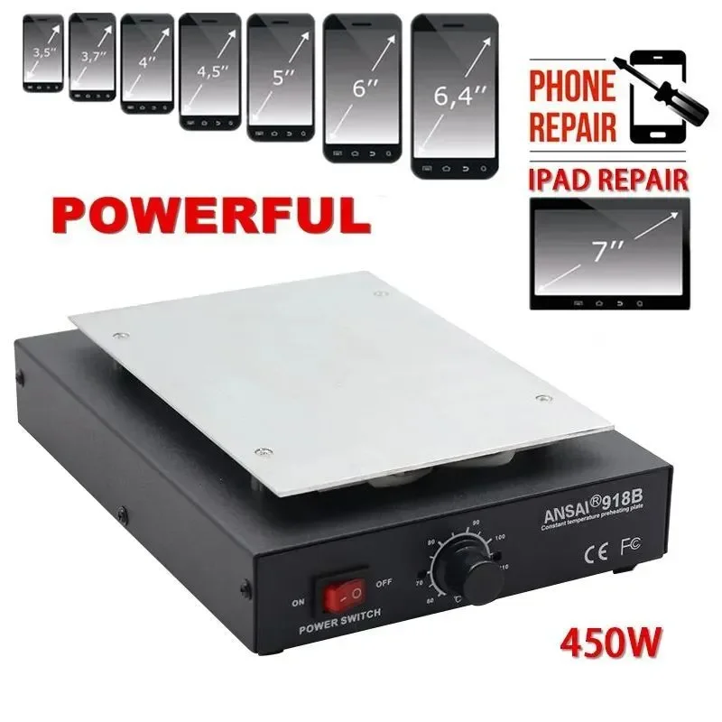 Phone LCD Screen Separator 450W Durable 7 inch uniform suction Removal Phone Repair Machine heating temperature 0-55