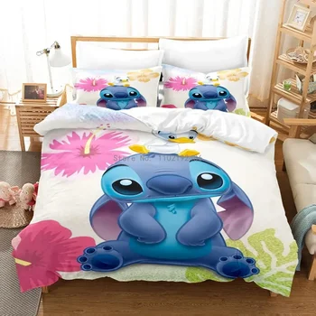 Cute Lilo & Stitch 3d Pattern Duvet Cover Set Pillowcase Bedding Set Single Double Twin Full Queen King Size for Bedroom Decor 1