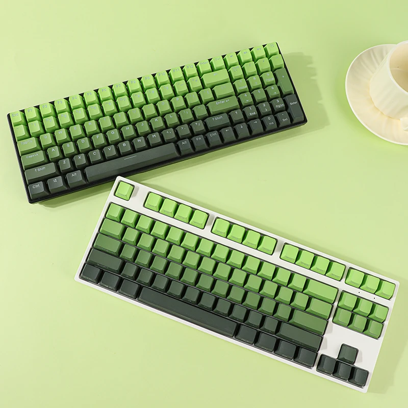 Matcha Gradiente Keycaps Backlit Verde Keycap Transparente Perfil Oem Lado Pbt Tampa de Impressão Superior para Teclados do Interruptor mx Gk61 67