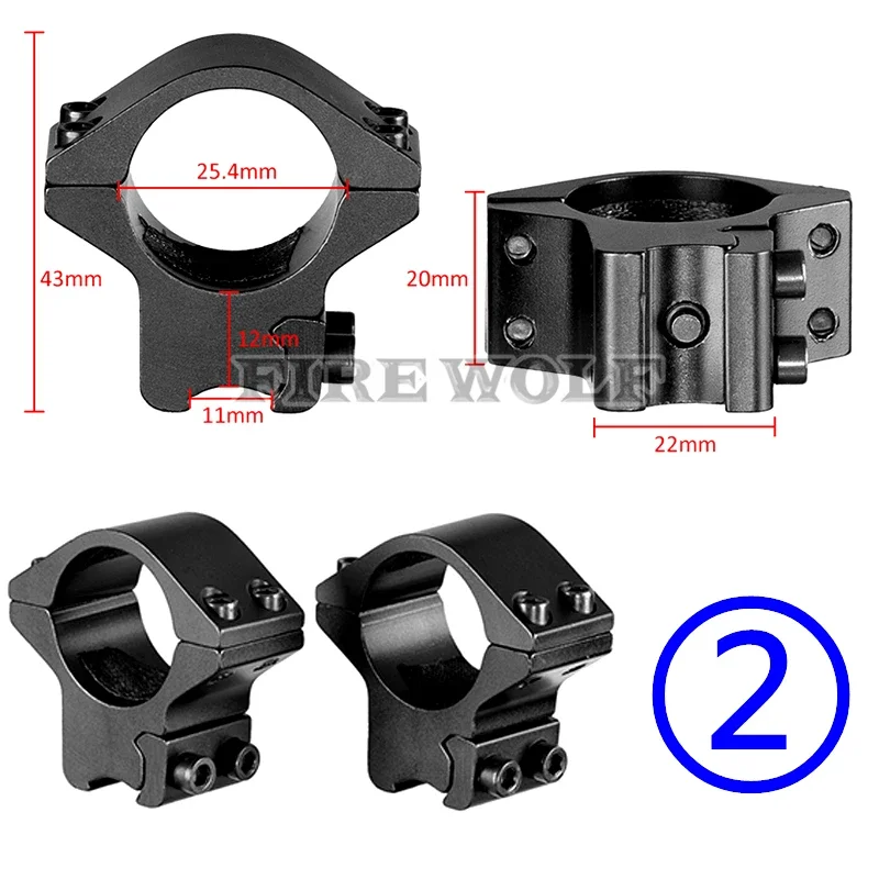 25.4MM/30MM Diameter Hunting Riflescope Mount Scope Rings Picatinny Rail High Quality Mount