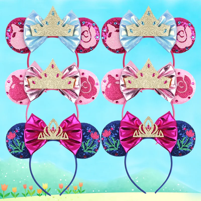 Disney Lovely Mickey Mouse Ears Headbands for Baby Girls Frozen Headband Children Hair Accessories Adults and Kids Hairband Gift lovely lace bonnet sun hat bonnet cap for newborns perfect gift for baby showers dropshipping