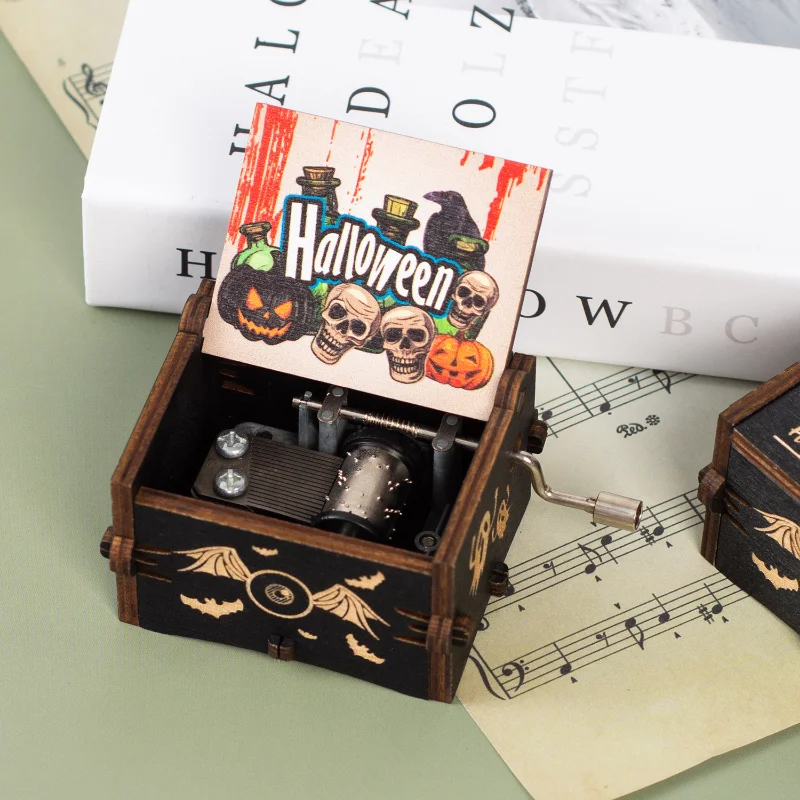 Wooden Music Box Frozen Beauty and Beast Hand Cranked Home Decoration Carved Musical Box Valentine's Day Birthday Gif 6