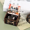 Wooden Music Box Frozen Beauty and Beast Hand Cranked Home Decoration Carved Musical Box Valentine's Day Birthday Gif 6