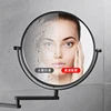 Bathroom Makeup Mirrors 6 inch Wall Mounted Bathroom Mirror 360 Degree Telescopic Folding 2-Face Double Bath Cosmetic Mirrors 4