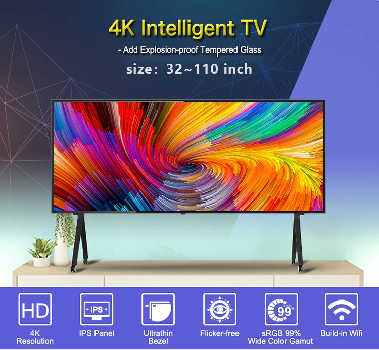 100 inch led tv home 4k big TV screen 100 inch