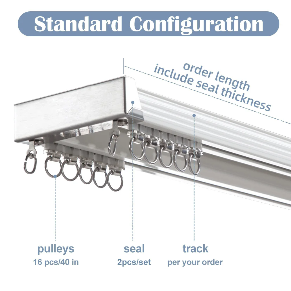 US shipments,Heavy-Duty Compact Conjoined Dual Curtains Tracks Premium  Elegant Rails for Normal and Bay Windows - AliExpress, image size:1001x1001
