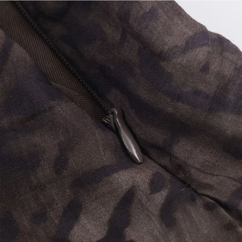 2025 New Vintage Printed Midi Skirt With Belt Ruffles Pleated Long Skirts For Women Fashion High Street Casual Chic Party Skirts