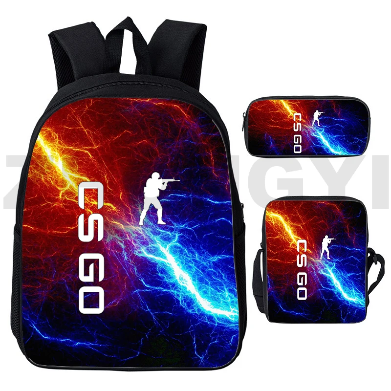Hot Game Cs Go School Zaino Per Ragazzi Stampa 3D Shooting War Csgo Travel Mochila 3 In 1 Fashion Mens Bookbag Outdoor Sport Bag