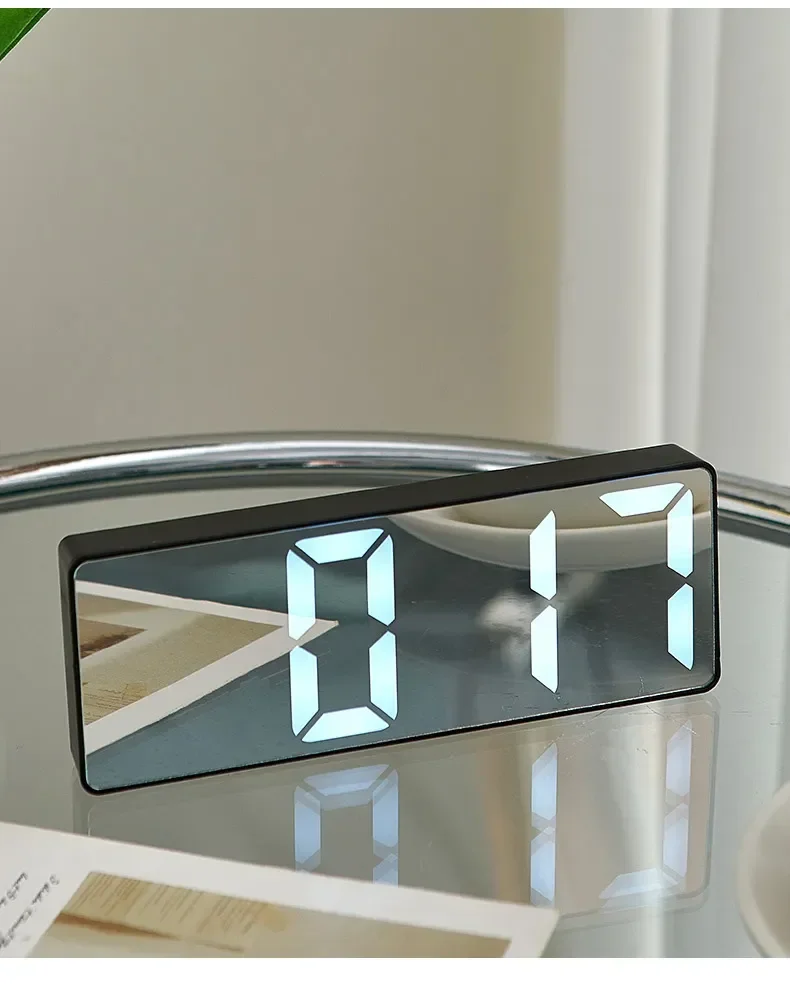 LED Digital Electronic Clock Backlit Large Digital Alarm Clock Temperature Calendar Bedside Table Lamp Night Light Home Decor