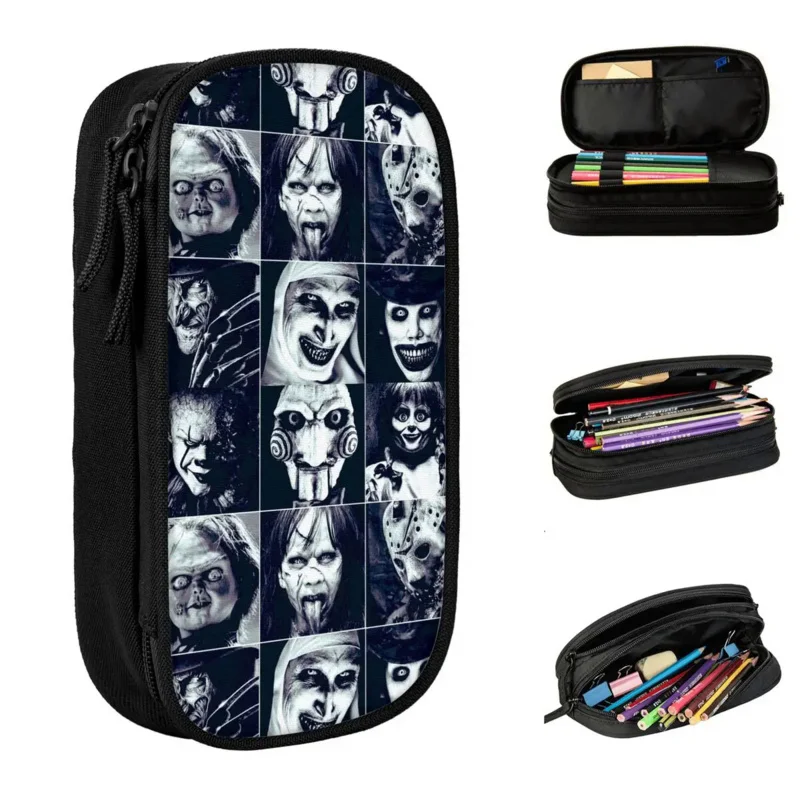 

Horror Movie Gothic Pencil Case Scream Chucky Pencilcases Pen Box for Girls Boys Big Capacity Pencil Bags Office Gift Stationery