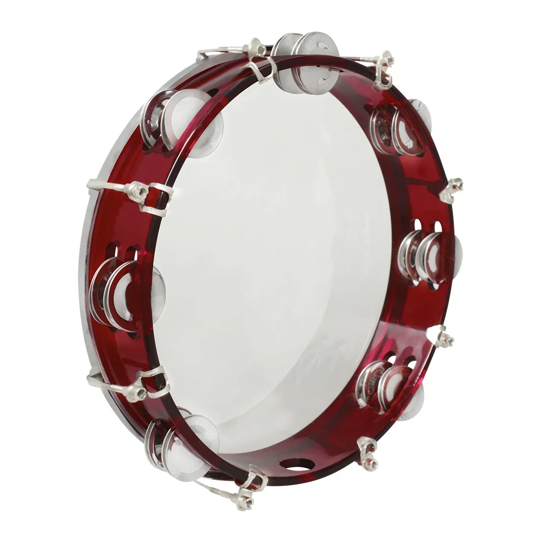 Tambourine Self-Tuning Drums Rattle Jingles Hand Rattle Drum Percussion Musical Instrument Stainless Steel Bell Piece Tunable